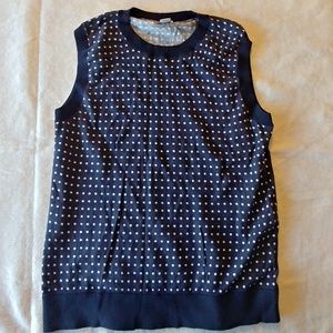 Navy Polka-dot Sweater Shell Tank - J.Crew